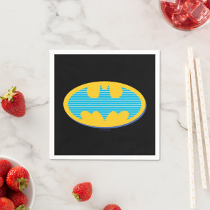 Serviette En Papier Batman   Symbole Cyan Stripes