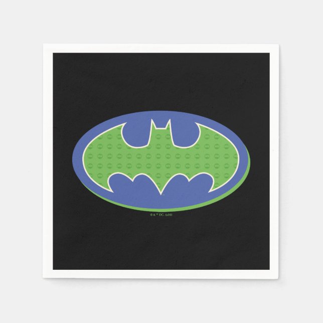 Serviette En Papier Batman | Symbole pourpre et vert (Devant)