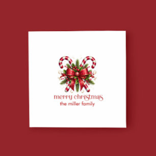 Serviette En Papier Bâton de bonbon décoré de Noël Joyeux Noël