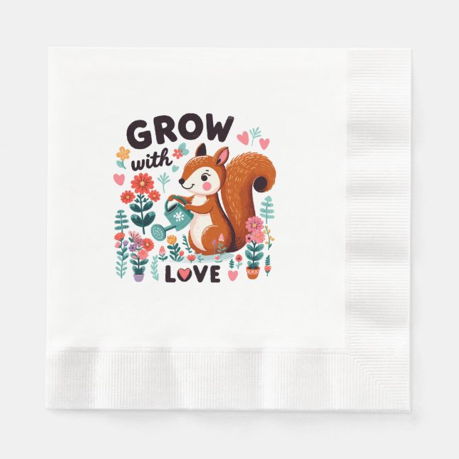 Serviette En Papier Battement de cœur de jardin (Devant)