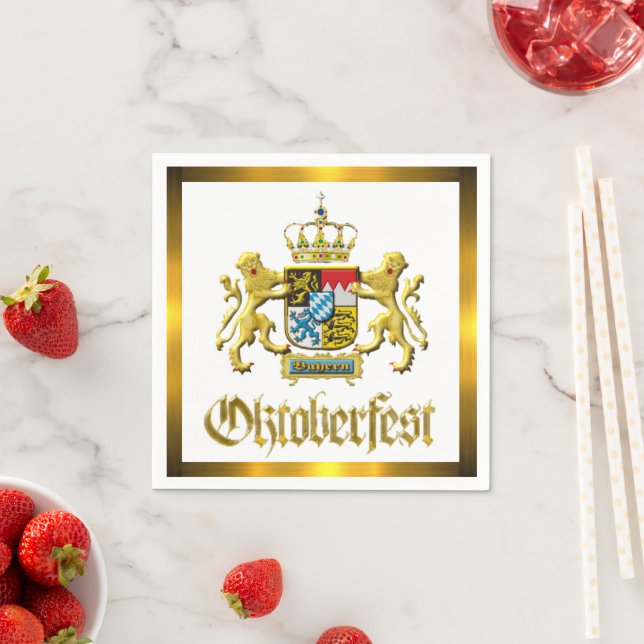 Serviette En Papier Bavière Crest Oktoberfest (En situation)