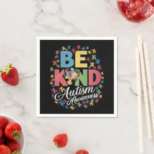 Serviette En Papier Be Kind Sensibilisation sur l'autisme Conception c