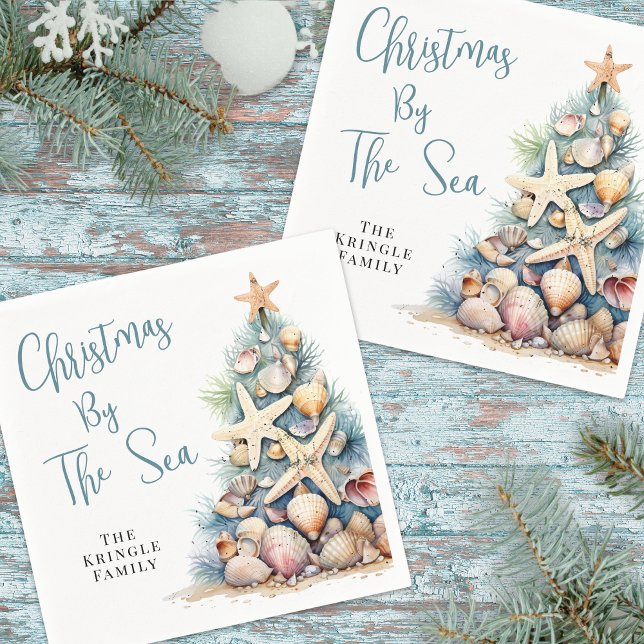 Serviette En Papier Beach Christmas Party (Beach Christmas Party Napkins)