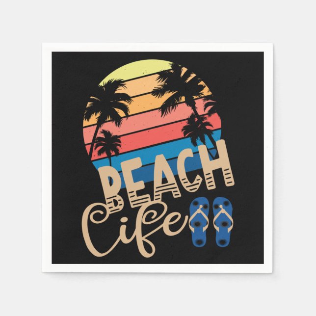Serviette En Papier Beach Life (Devant)