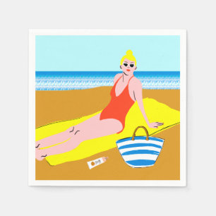 Serviette En Papier Beachy Keen - Jaune