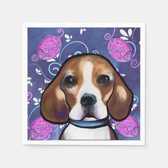 Serviette En Papier Beagle                (Devant)
