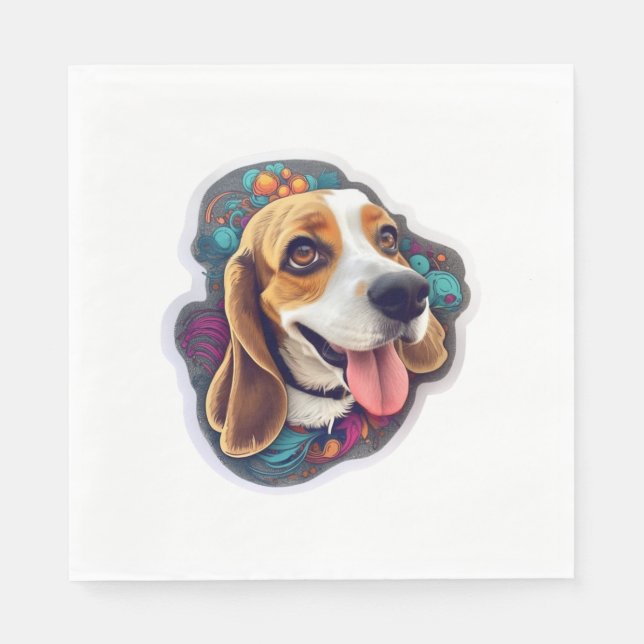 SERVIETTE EN PAPIER BEAGLE 4 (Devant)