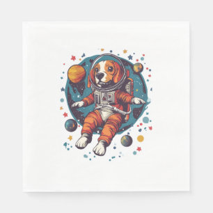 Serviette En Papier Beagle astronaute - Space Explorer Chien