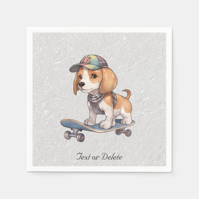 Serviette En Papier Beagle d'aquarelle (Devant)