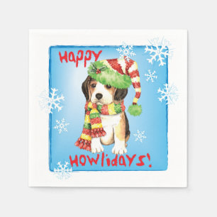 Serviette En Papier Beagle de Noël