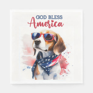 Serviette En Papier Beagle patriotique