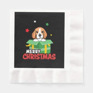 Serviette En Papier Beagle Père Noël Amoureux de les chiens Joyeux Noë