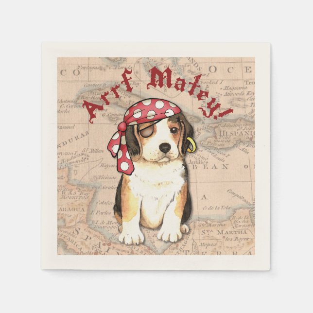 Serviette En Papier Beagle Pirate (Devant)
