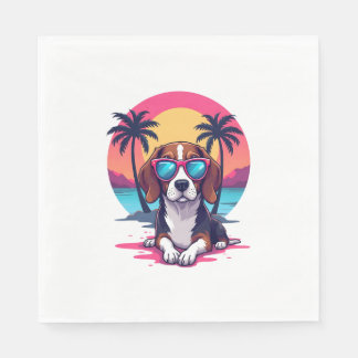 Serviette En Papier Beagle Sunset Arrière - plan Chemise, maman Beagle