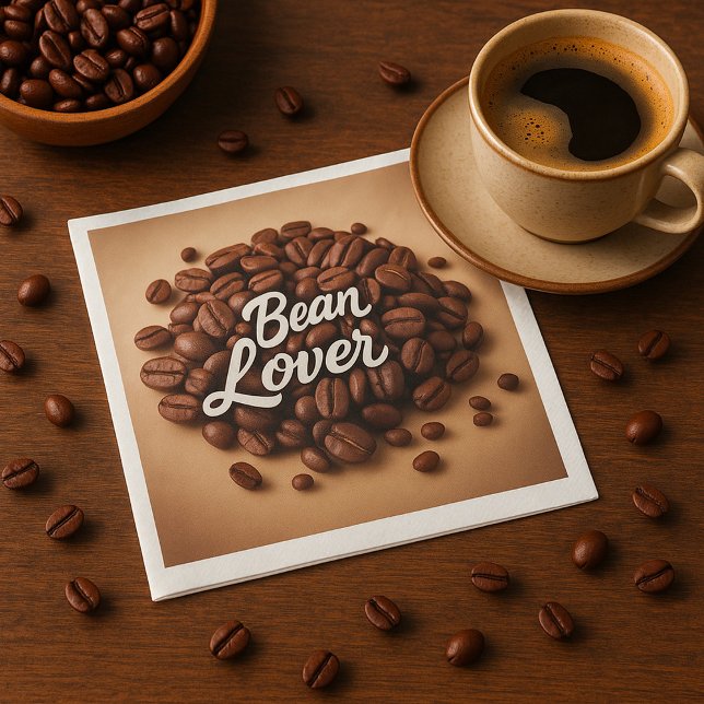 Serviette En Papier Bean Lover Fèves de café esthétique (Créateur téléchargé)