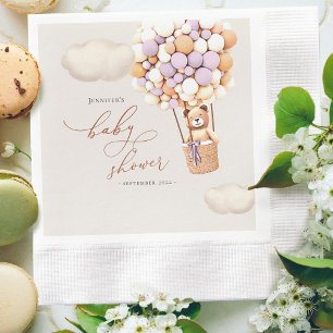 Serviette En Papier Bear Balloons Baby shower Papier