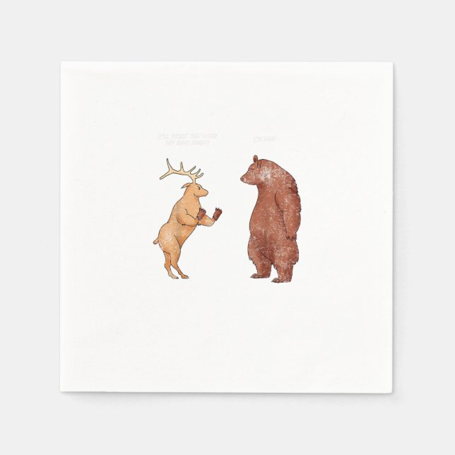 Serviette En Papier Bear Hands Oh Deer Funny Sayings Pun Gift  (Devant)