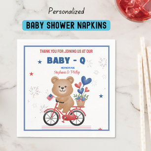 Serviette En Papier Bear on Bike 4 juillet Baby shower
