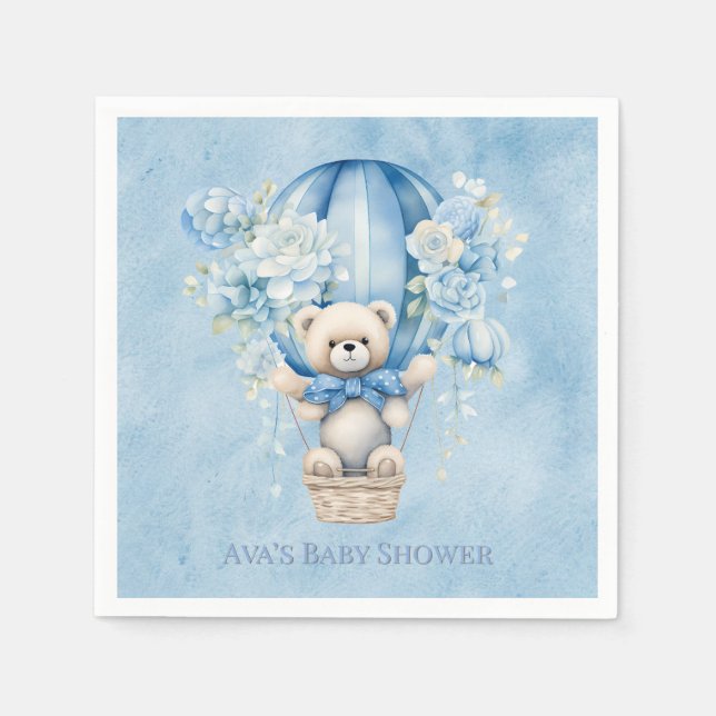 Serviette En Papier Bear Teddy Mignonne Dans Baby shower Ballons À Air (Devant)