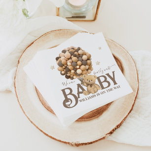 Serviette En Papier Bearly Wait Boho Balloon Baby shower neutre