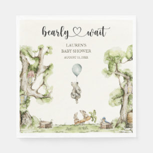 Serviette En Papier Bearly Wait Boy Baby Shower Bois et Forêt