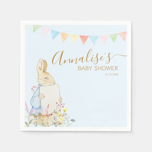 Serviette En Papier Beatrix Peter le lapin Baby shower des bois (Devant)