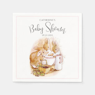 Serviette En Papier Beatrix Potter Bunny Baby shower fille rose