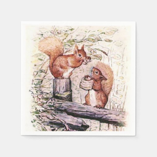 Serviette En Papier Beatrix Potter Le Conte de l'écureuil Nutkine (Devant)