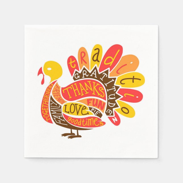 Serviette En Papier Beau Bon thanksgiving Turquie Merci Citations Papi (Devant)