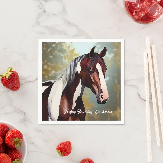 Serviette En Papier Beau Cheval de Peinture (En situation)