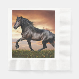 Serviette En Papier Beau Cheval Noir