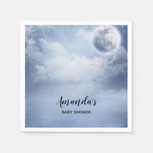 Serviette En Papier Beau ciel bleu avec Baby shower de cygnes volants