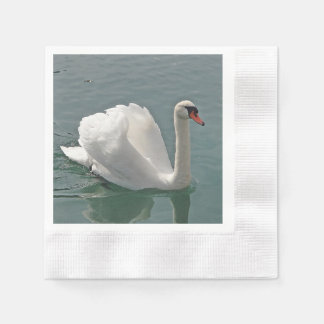 Serviette En Papier Beau cygne blanc