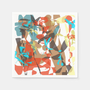 Serviette En Papier Beau design floral Abstrait