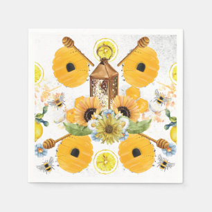 Serviette En Papier Beau Jardin Bee Tournesol