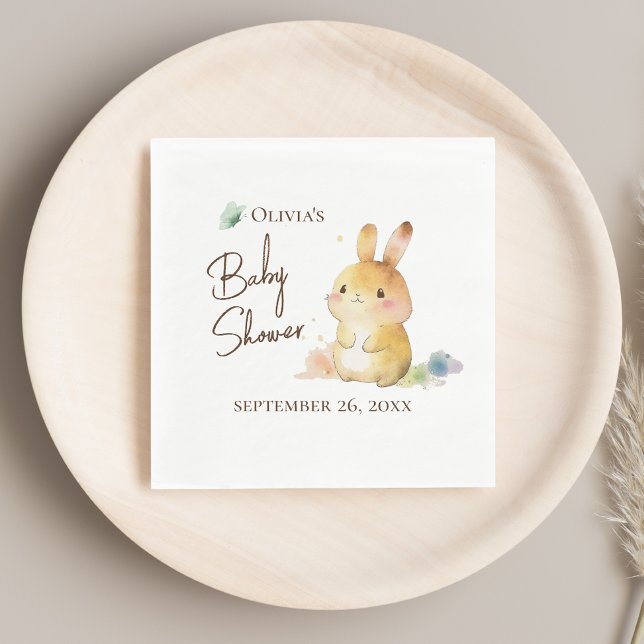 Serviette En Papier Beau lapin Baby shower (Créateur téléchargé)