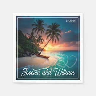 Serviette En Papier Beau Mariage d'été