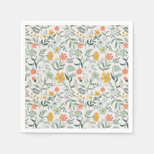 Serviette En Papier Beau motif botanique floral