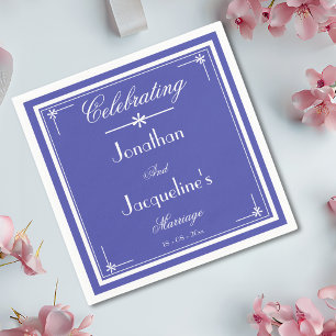 Serviette En Papier Beau papier Mariage de de Script Blue Chic