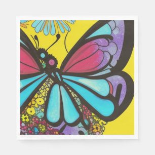 Serviette En Papier Beau Papillon