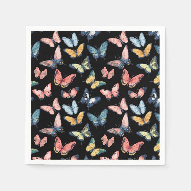 Serviette En Papier Beau Papillon coloré imprimé (Devant)