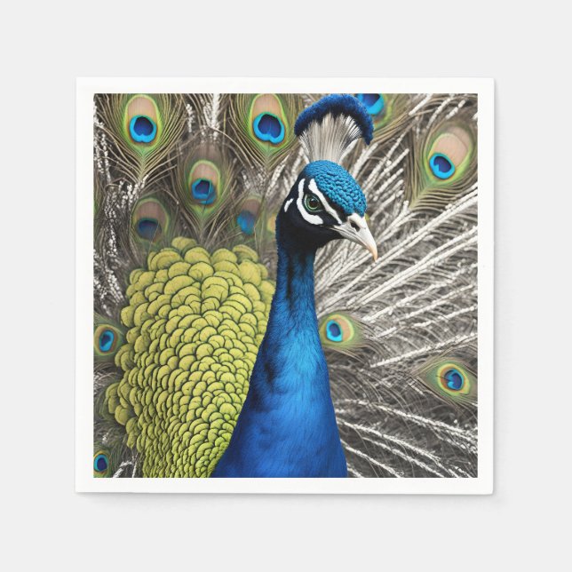 Serviette En Papier Beau Peacock (Devant)