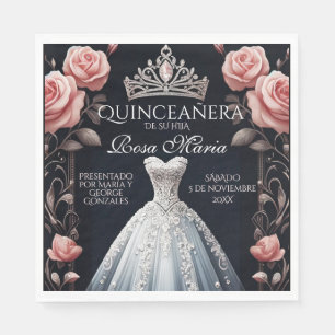 Serviette En Papier Beau Rose espagnol Quinceañera