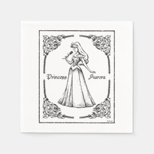 Serviette En Papier Beauté dormante   Aurora - Rose Vintage 2