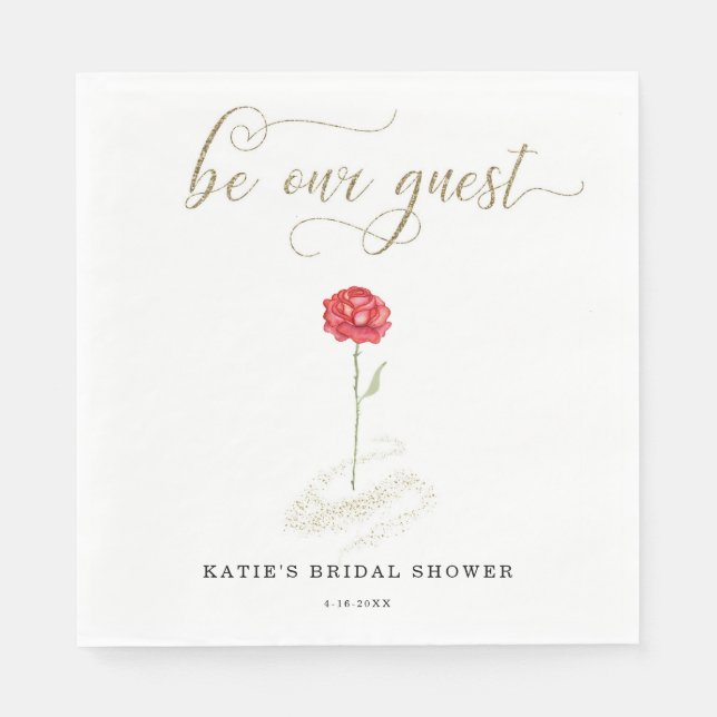 Serviette En Papier Beauté et bête Soyez notre invité (Devant)