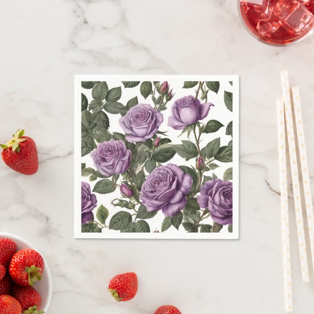 Serviette En Papier "Beauté intemporelle : Roses Vintages provinciaux  (En situation)