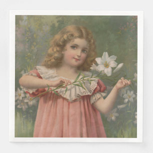 Serviette En Papier Beautés de Pâques, Illustration Vintage, 1898