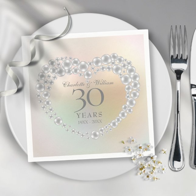 Serviette En Papier Beautiful Pearl 30e Anniversaire (Créateur téléchargé)