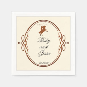 Serviette En Papier Beauty Western Dark Mariage Brown