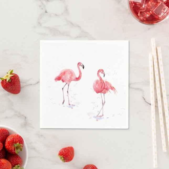 Serviette En Papier Beaux flamants roses (En situation)